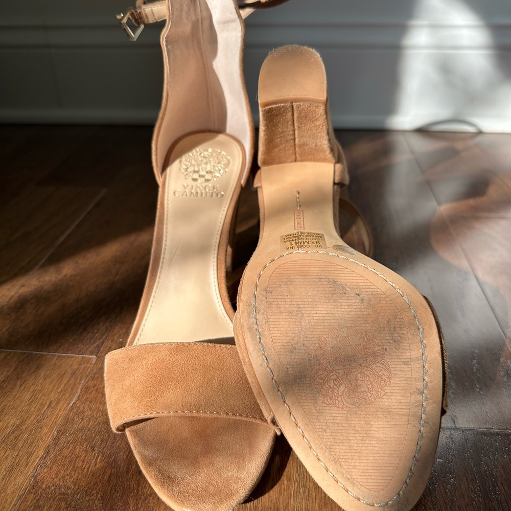 Vince Camuto Corlina Tan Ankle Strap Heels - Picture 6 of 8